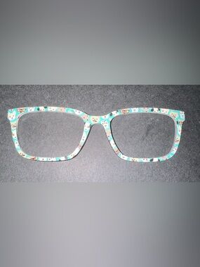 Pair Eyewear Turquoise Dog-Print Glasses Toppers. The Larkin